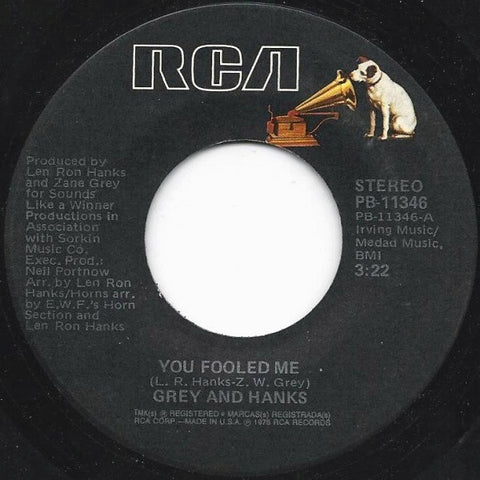 Grey And Hanks ‎– You Fooled Me (part I) / (part II) - M- 7" Single 45rpm 1978 RCA US - Funk / Disco