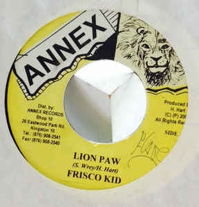 Frisco Kid- Lion Paw- VG+ 7" Single 45RPM- 2000 Annex Jamaica- Reggae/Dancehall