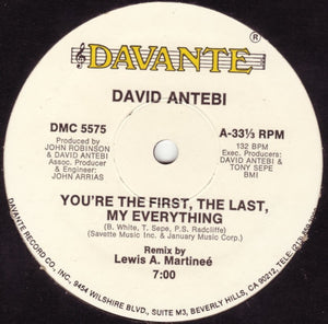 David Antebi ‎- You're The First, The Last, My Everything - Mint- 12" Single 1987 USA - Italo / Hi NRG