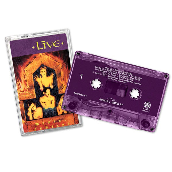 Live ‎– Mental Jewelry (1991) - New Cassette Album 2017 Radioactive USA Purple Tape - Alternative Rock