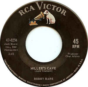 Bobby Bare ‎- Miller's Cave - VG+ 7" 45 Single 1963 USA - Country