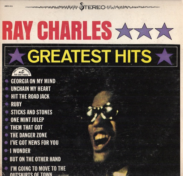 Ray Charles - Greatest Hits - VG+ LP Record 1962 ABC-Paramount USA Vinyl - Rhythm & Blues / Soul - Shuga Records