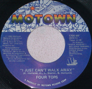 Four Tops - I Just Can't Walk Away / Hang - Mint- 7" Single 45RPM 1983 Motown USA - Funk/Soul