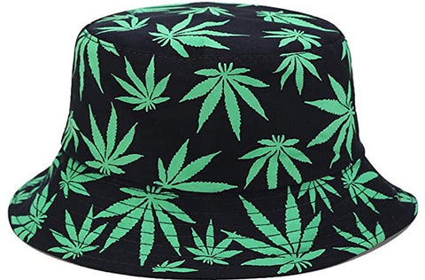 New Reversible Bucket Hat Marijuana Cannabis Weed Foldble Fisherman Hat Packable