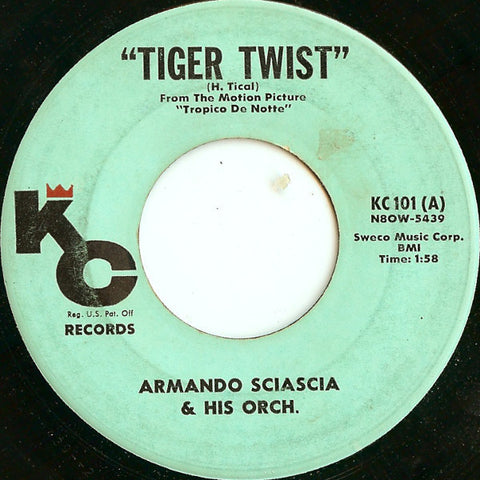 Armando Sciascia & His Orch. ‎- Tiger Twist - VG+ 45rpm 1962 USA - Rock