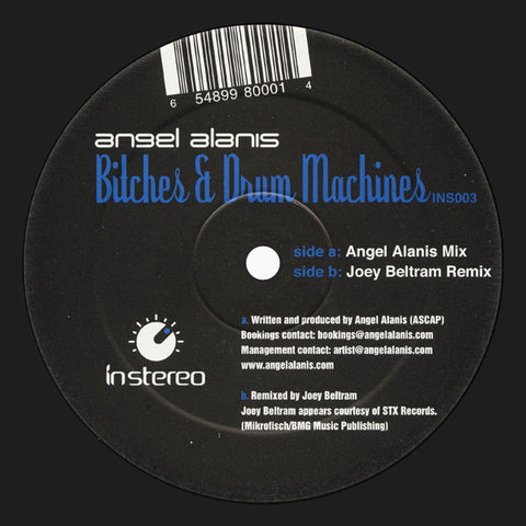 Angel Alanis - Bitches & Drum Machines VG+ 12" Single Record 2004 USA - Chicago House / Tech House