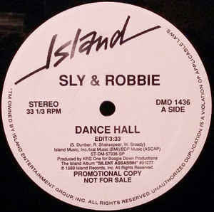 Sly & Robbie - Danve Hall VG+ - 12" Single 1989 Island USA White Label Promo - House