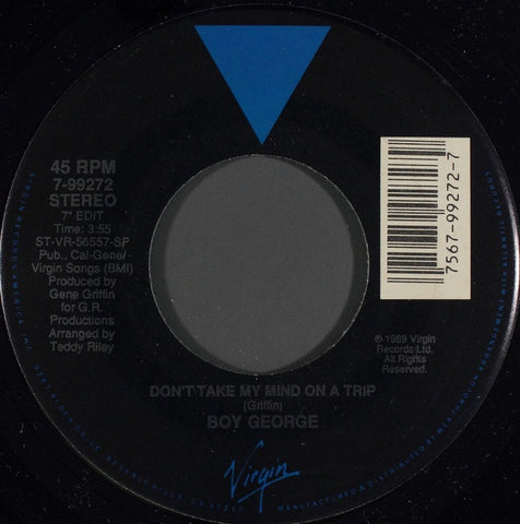 Boy George - Don't Take My Mind On A Trip / Girlfriend - VG+ 7" Sngle 45RPM 1989 Virgin USA - Pop