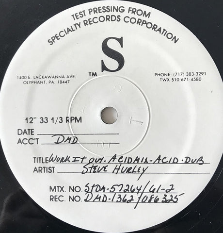 Steve "Silk" Hurley Featuring M. Doc ‎– Work It Out - VG 12" Single Record 1989 Atlantic USA Test Press Vinyl - House / Acid House