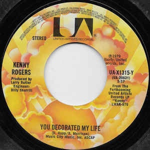 Kenny Rogers ‎- You Decorated My Life - One Man's Woman - Mint- 7" 45 Single 1979 USA - Folk / Country