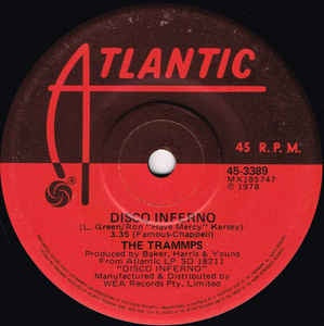 The Trammps- Disco Inferno / That's Where The Happy People Go- VG+ 7" Single 45RPM- 1978 Atlantic USA- Funk/Soul/Disco
