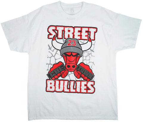 Men's White 'Street Bullies' Chi Town 23 Basketball T-Shirt