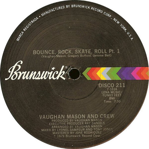 Vaughan Mason And Crew ‎– Bounce, Rock, Skate, Roll - VG 12" Single USA Original - Funk / Roller-Disco