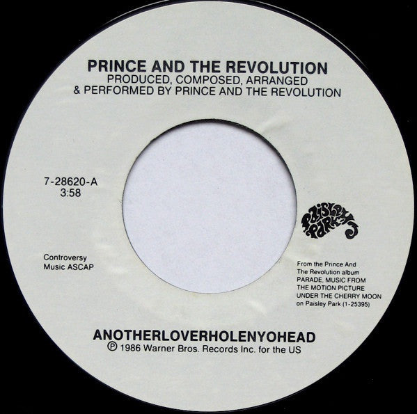 Prince And The Revolution ‎– Anotherloverholenyohead / Girls & Boys - VG 45rpm 1986 USA - Pop Rock / Funk - Shuga Records