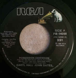 Daryl Hall & John Oates ‎- Possession Obsession - VG+ 7" Single 45 RPM 1985 USA - Synth-Pop - Shuga Records