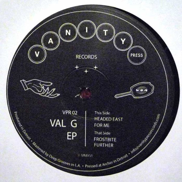 Val G ‎– Val G EP - New 12" Single Record 2016 Vanity Press USA Vinyl - Detroit Techno / House / Electro