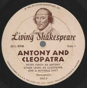 Various ‎– Antony and Cleopatra (A Modern Condensed Performance) VG+ 1962 Living Shakespeare Mono Pressing with Book - Radioplay / Spoken Word