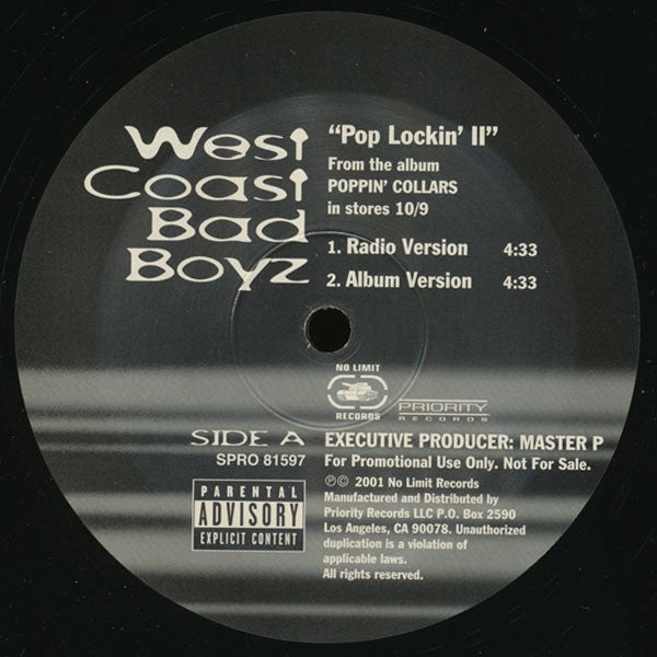 Master P Presents West Coast Bad Boyz ‎– Pop Lockin' II - Mint- 12