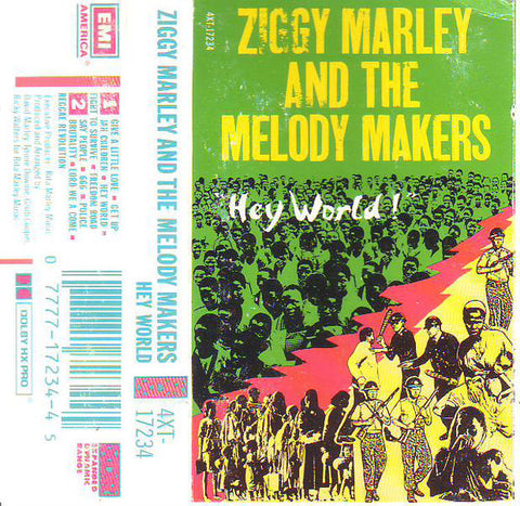 Ziggy Marley & The Melody Makers - Hey World - VG+ 1986 USA Cassette Tape - Reggae