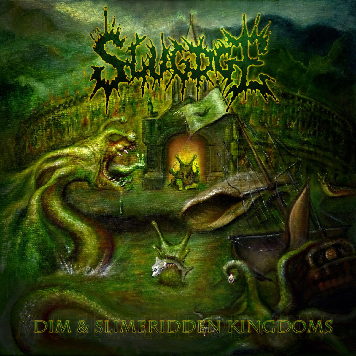 Slugdge - Dim & Slimeridden Kingdoms - New Vinyl 2017 Willowtip Records Gatefold 2-LP - Death Metal / Blackened / Progressive