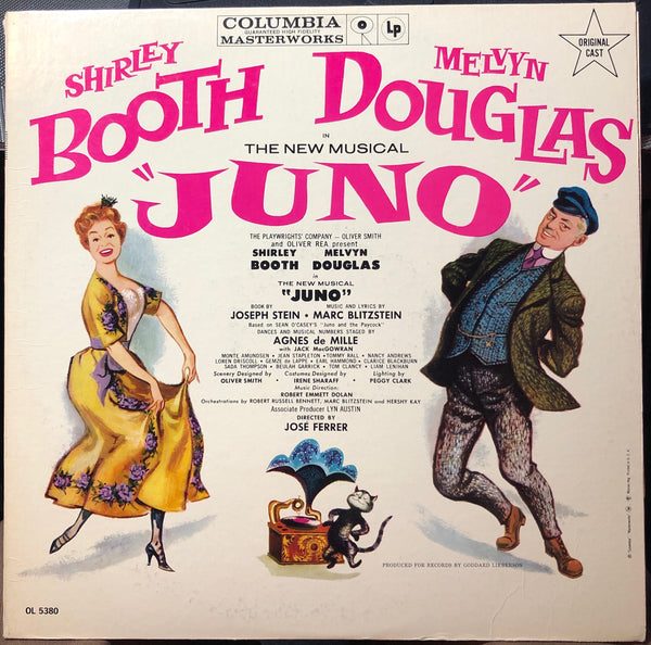Marc Blitzstein, Shirley Booth, Melvyn Douglas ‎– Juno - VG+ Lp Record 1959 CBS USA Mono Vinyl - Musical / Stage & Screen