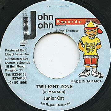 Junior Cat ‎– Twilight Zone / Version - VG+ 7" Single 45rpm 1995 John John Records Jamaica - Reggae