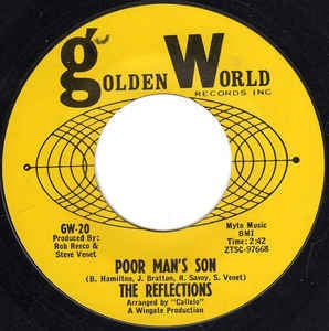 The Reflections - Poor Man's Son / Comin' At You - VG+ 7" Single 45 Record 1965 USA - Soul - Shuga Records