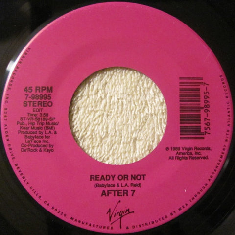 After 7 ‎– Ready Or Not - VG+ 7" Single 45rpm 1990 Virgin - Funk / Soul