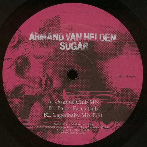 Armand Van Helden ‎– Sugar - VG+ 12" Single 45rpm 2006 Play It Again Sam Belgium - House