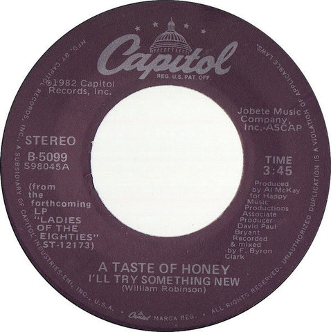 A Taste Of Honey ‎– I'll Try Something New / Good-Bye Baby - VG+ 45rpm 1980 USA - Soul / Funk