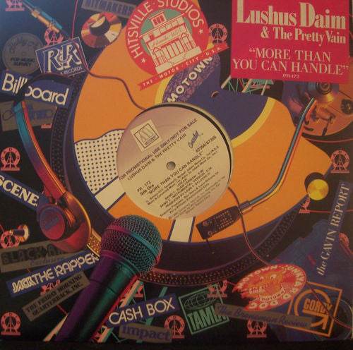 Lushus Daim & The Pretty Vain ‎– More Than You Can Handle VG+ 12" Single 1985 Motown Promo - Electro