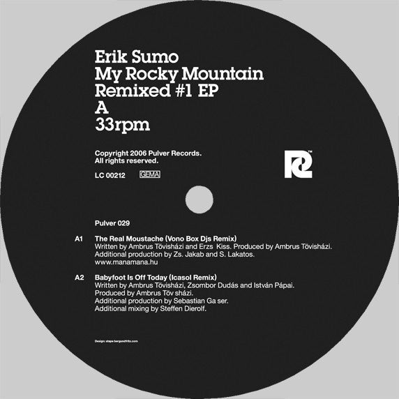 Erik Sumo - My Rocky Mountain Remixed #1 - Mint- 12" Single Record 2006 Pulver Germany Vinyl - Deep House / Broken Beat / Future Jazz - Shuga Records