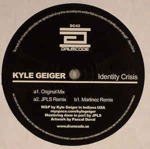 Kyle Geiger ‎– Identity Crisis - New 12" Single 2008 Sweden DrumCode Vinyl - Minimal Techno
