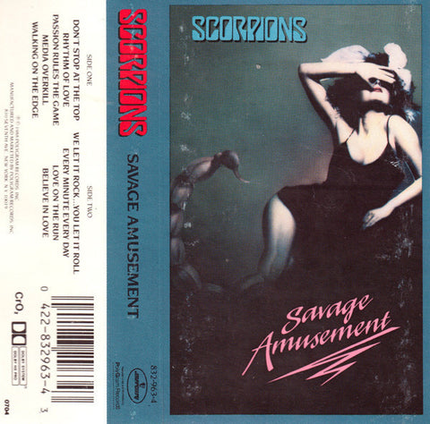 Scorpions - Savage Amusement - VG+ 1988 USA Cassette Tape - Rock