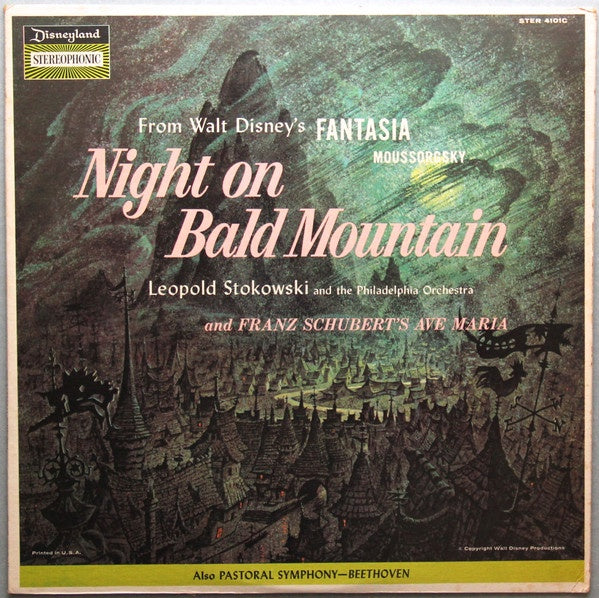 Leopold Stokowski And Philadelphia Orchestra* ‎– From Walt Disney's Fantasia: Night On Bald Mountain / The Pastoral Symphony - VG+ Lp Record 1959 Disneyland USA Stereo Vinyl - Classical / Romantic - Shuga Records
