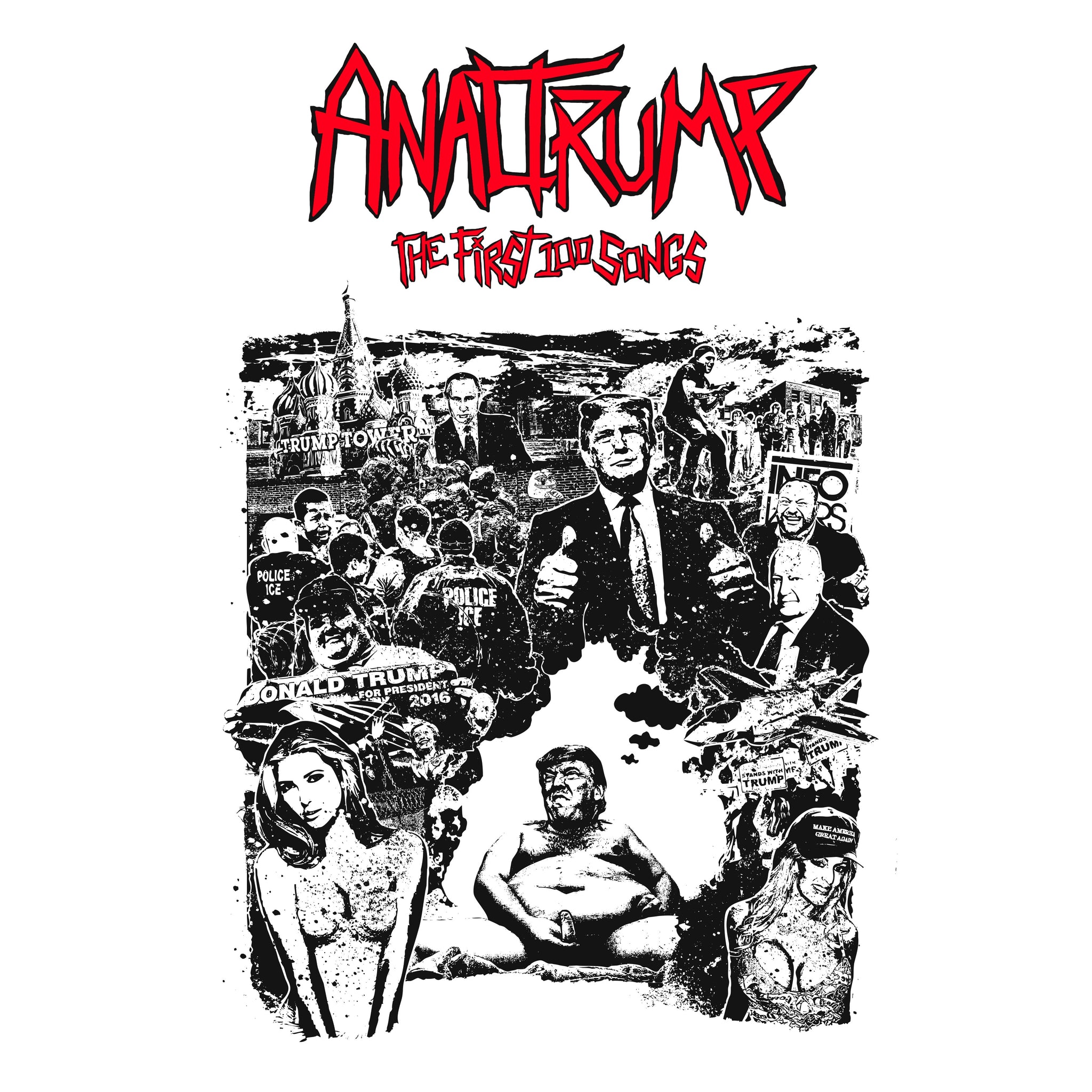 Anal Trump - The First 100 Songs - New Vinyl 2018 Joyful Noise Lp on Screen Printed 'Drain The Swamp Green' Colored Vinyl with Download - Grindcore / Metal