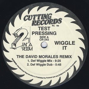 2 In A Room ‎– Wiggle It - VG+ 12" Single Record 1990 Cutting USA Test Press Promo Vinyl - House