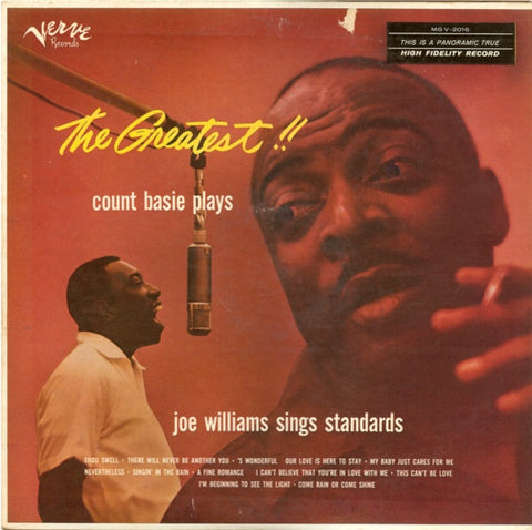 Count Basie ‎– The Greatest! Count Basie Plays...Joe Williams Sings Standards (1956) - VG Lp Record 1962 Verve USA Mono Vinyl - Jazz