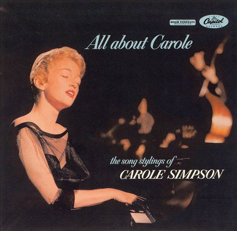 Carole Simpson ‎– All About Carole - VG+ LP Record 1957 Capitol USA Mono Vinyl - Jazz Vocal