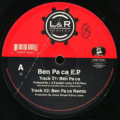 L & R Project ‎– Ben Pa Ca EP - New 12" Single 2003 Jungle Boogie USA Vinyl - Chicago House / Tech House
