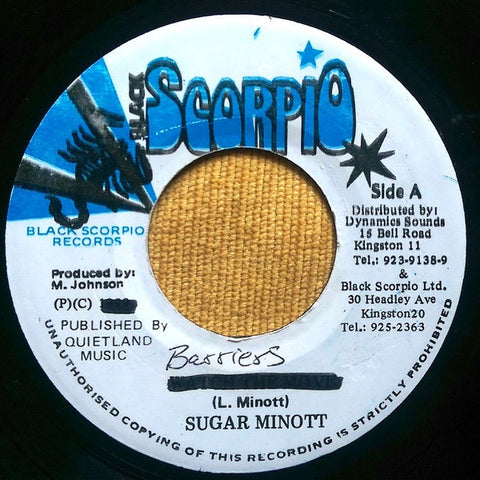 Sugar Minott ‎– Barriers - VG+ 7" Single 45 rpm 1993 Black Scorpio Jamaica - Reggae