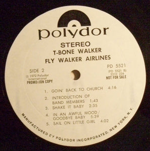 T-Bone Walker ‎– Fly Walker Airlines VG+ (NO Original Cover) 1972 Polydor Stereo Promo LP USA - Blues