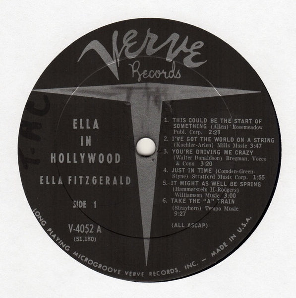 Ella Fitzgerald ‎– Ella In Hollywood - VG+ LP Record 1961 Verve USA Mono Vinyl - Jazz / Swing - Shuga Records