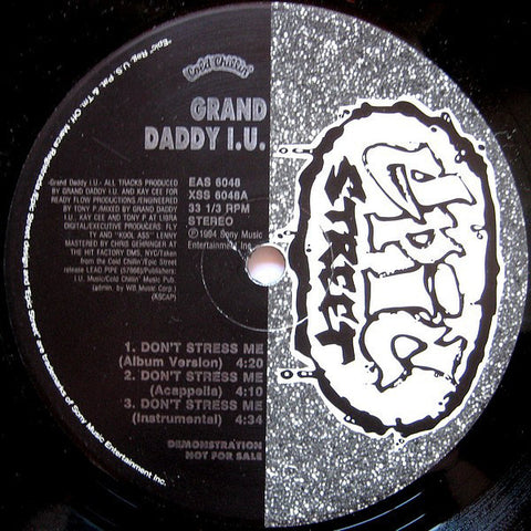 Grand Daddy I.U. - Don't Stress Me / Slinging Bass VG- - 12" Single 1994 Epic Street USA - Hop Hop