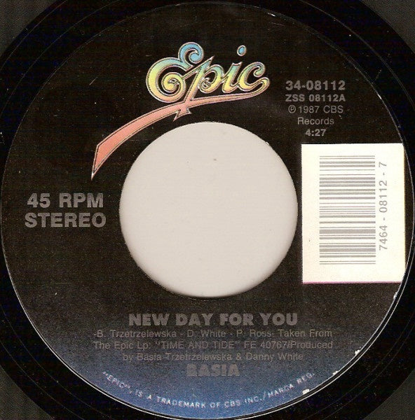 Basia ‎– New Day For You / Freeze Thaw (Instrumental) - Mint- 45rpm 1987 USA - Electronic / Jazz / Smooth Jazz