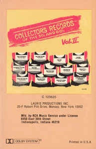 Various- Collector's Records Of The 50's And 60's Vol. II- Used Casette- Laurie Records- Rock/Funk/Soul/Pop