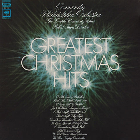 The Philadelphia Orchestra Conducted by Eugene Ormandy Featuring The Temple University Choir Conducted by Robert Page ‎– Greatest Christmas Hits - Mint- 1968 Columbia Masterworks USA Lp - Classical