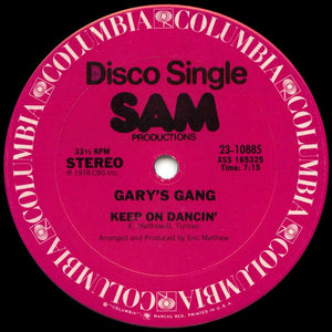 Gary's Gang ‎– Keep On Dancin' / Do It At The Disco - VG+ 12" Single Record 1978 Columbia USA Vinyl - Disco