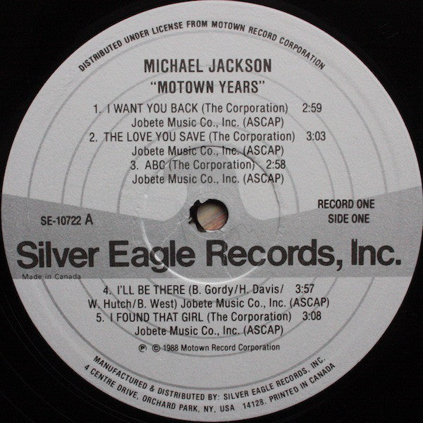 Michael Jackson - The Motown Years - VG (No Original Cover) 1988 Canada Import - Soul/Pop