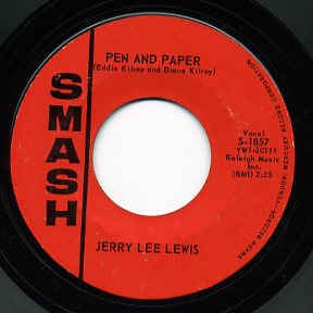 Jerry Lee Lewis - Pen And Paper - VG+ 7" Single 45RPM 1963 Smash Recor– Shuga Records